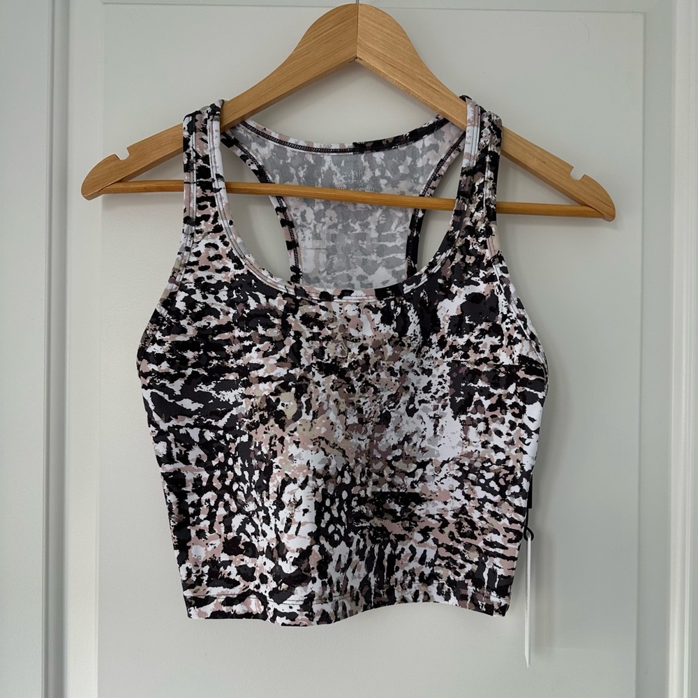 Calvin Klein Leopard Print Crop Tank Top Small NWT
